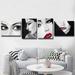 Ebern Designs Allure I-IV by Norman Wyatt Jr. - 4 Piece Wrapped Canvas Painting Print Set Canvas, in Black/Gray/Red | Wayfair