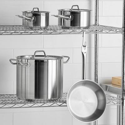 Vigor SS1 Series 7-Piece Induction Ready Stainless Steel Cookware Set with 2 Qt., 3.5 Qt. Sauce Pans, and 16 Qt. Stock Pot with Covers and Frying Pan