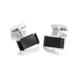 Hoxton London Men's Sterling Silver and Onyx Rectangle Cufflinks