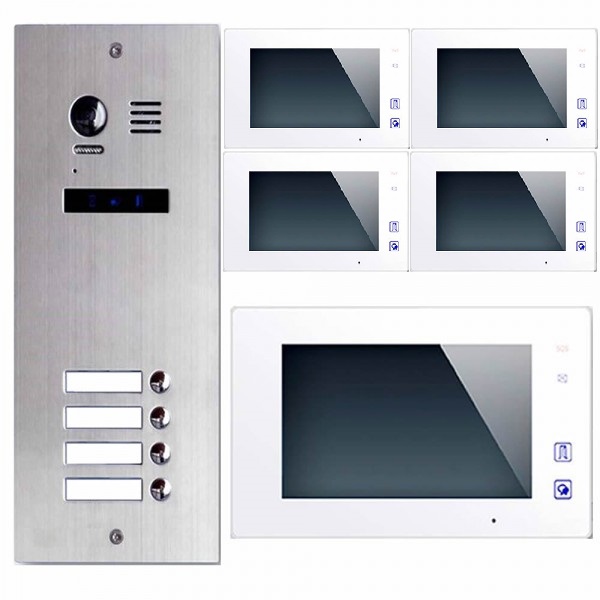ES4+ DT47W Türsprechanlage 4-Familienhaus 2Draht