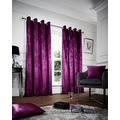 SELECT-ED® Luxuries SOLID VELVET Curtains Pair Fully Lined Eyelet Ring Top Ready Made Curtains GC (90" width x 90" depth, Aubergine)