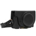 MegaGear MG874 Sony Cyber-shot DSC-RX100 VI, DSC-RX100 V, DSC-RX100 IV Ever Ready Genuine Leather Camera Case with Strap - Black