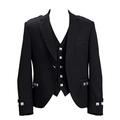 Star Leather Wedding/Party Boys & Mens Scottish Argyle Kilt Jacket & Waistcoat S R L (42 Short) Black