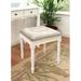 123 Creations Crown Vanity Stool Linen/Wood/Upholstered in Gray/White/Brown | 19 H x 17 W x 16 D in | Wayfair CS046WDS-LT