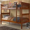 Dubbo Twin Over Twin Solid Wood Standard Bunk Bed by Harriet Bee kids Wood in Brown/Green | 61.5 H x 42 W x 80 D in | Wayfair