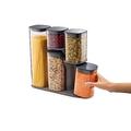 Joseph Joseph 5 piece Podium Airtight Kitchen Food Storage Jar Container Set with Stand, Grey