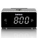 Lenco Radiowecker CR-550 mit 2 Weckzeiten 12 Zoll LED Display dimmbar Sleep-Timer Schlummerfunktion USB-und wireless Lader silber