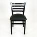 Latitude Run® Hinnenkamp Ladder Back Dining Chair Faux Leather/Plastic/Acrylic/Upholstered/Metal in Black | 32 H x 18 W x 17 D in | Wayfair