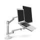 ThingyClub® Adjustable Aluminium Universal Laptop & Monitor Desk Mount Monitor Arm Stand Bracket with Tilt and Swivel (Laptop & Monitor - Silver)