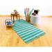 White 24 x 1 in Indoor Area Rug - Bay Isle Home™ Linmore Nubby Stripe Hand-Woven Teal Area Rug | 24 W x 1 D in | Wayfair