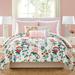 Vera Bradley Coral Floral Cotton Reversible Comforter Set Polyester/Polyfill/Cotton Sateen in Blue/Green/Pink | Twin Comforter + 1 Sham | Wayfair