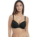 Freya Women's Daisy Lace Demi Soft Foam Padded Half Cup Underwire Bra, Noir, 32GG US