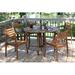 Outdoor Interiors 5-Piece Erin Eucalyptus Dining Set Wood in Brown/White | 29 H x 43 W x 43 D in | Wayfair SET4080