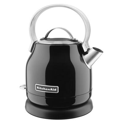 KitchenAid KEK1222OB 1.25 Liter Stainless Steel Onyx Black Electric Kettle - 120V, 1500W