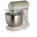 Ariete Vintage 8803 Stand Mixer Food Processor, 1200W, 5.5 Litre Stainless Steel Bowl, Planetary Motion, 7 Speeds + Pulse, Anti Splash Cover, Cream