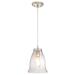 Westinghouse 61060 - 1 Light Brushed Nickel Clear Seeded Glass Shade Mini Pendant Adjustable Light Fixture (1 Light Mini Pendant, Brushed Nickel Finish)