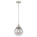 Westinghouse 63255 - 1 Light Brushed Nickel Smoke Grey Glass Globe Shade Adjustable Mini Pendant Light Fixture (1 Light Byron Mini Pendant, Brushed Nickel Finish)