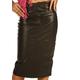 Real Leather Skirt Long Tall Leadies Pencil Skirt Tight Fit 1304 (28") Black