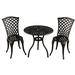 Charlton Home® Hufford Mesh Lattice 3 Piece Bistro Set Metal in Black | 26 H x 26 W x 26 D in | Outdoor Furniture | Wayfair