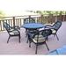 August Grove® Mangum Round 4 - Person 44.5" Long Outdoor Dining Set w/ Cushions in Black | 29.5 H x 44.5 W x 44.5 D in | Wayfair