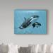 Trademark Fine Art 'Mother & Son Orcas' Graphic Art Print on Wrapped Canvas in Black/Blue | 14 H x 19 W x 2 D in | Wayfair ALI32357-C1419GG