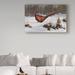 Trademark Fine Art 'Winter Walk Pheasant' Graphic Art Print on Wrapped Canvas in Brown/White | 12 H x 19 W x 2 D in | Wayfair ALI33818-C1219GG