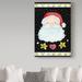 Trademark Fine Art 'Ho Ho Santa Claus' Acrylic Painting Print on Wrapped Canvas in Black/Red/Yellow | 19 H x 12 W x 2 D in | Wayfair