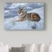 Trademark Fine Art 'Darkening Sky Coyote' Graphic Art Print on Wrapped Canvas Metal in Blue/Brown/Gray | 22 H x 32 W x 2 D in | Wayfair