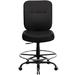 Flash Furniture Delilah Big & Tall 400 lb. Rated Ergonomic Drafting Chair w/ Rectangular Back Upholstered/Metal in Black | Wayfair