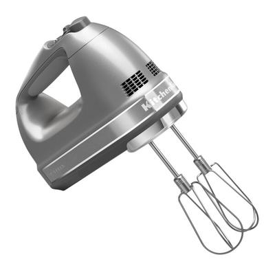 KitchenAid KHM7210CU Contour Silver 7 Speed Hand Mixer with Stainless Steel Turbo Beaters and Pro Whisk - 120V
