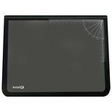 Rebrilliant Echols Logo Pad Lift-top Desktop Organizer Desk Mat Faux Leather in Black/Gray | 19" H x 24" W x 0.25" D | Wayfair