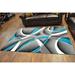 Black 45 x 0.5 in Area Rug - Ivy Bronx Mccampbell Abstract Gray/Turquoise Area Rug Polypropylene | 45 W x 0.5 D in | Wayfair