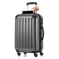 Haputstadtkoffer Hand luggage Hard-shell trolley Rolling suitcase 4 double rolls, Roller Case, 55 cm, 42 liters, Silver (Titan)