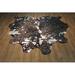 Black/Gray 84 x 60 x 0.25 in Area Rug - Brayden Studio® Dunson Hand-Woven Cowhide Silver/Black Area Rug Cowhide | 84 H x 60 W x 0.25 D in | Wayfair