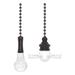 Westinghouse 77174 - 12" Oil Rubbed Bronze Beaded Chain with Bulb and Fan Handles (Clear Glass Fan and Bulb Pull Chains, Oil Rubbed Bronze Finish, 2-Pack)