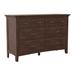 August Grove® Moradian 6 Drawer 56" W Double Dresser Wood in Brown | 36.25 H x 56 W x 18.5 D in | Wayfair B70FAD6F3043403AA43E92DB96060D51