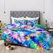 East Urban Home Marta Barragan Camarasa Abstract Tropical Glitches Comforter Polyester/Polyfill/Microfiber in Blue/Indigo/Yellow | Queen | Wayfair