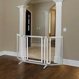 Richell Premium Plus Free Standing Pet Gate Wood (a more stylish option) in Gray/Brown | 63 H x 26 W x 26 D in | Wayfair 94957