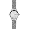 Skagen Watch for Women Freja Lille, Two Hand Movement, 26 mm Silver Stainless Steel Case with a Stainless Steel Mesh Strap, SKW2715