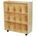 Childcraft Portable 12 Compartment Shelving Unit w/ Casters Wood in Brown | 42 H x 35.75 W x 14.25 D in | Wayfair 1558450