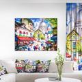 Design Art Sacre Coeur & Montmartre Cityscape - Wrapped Canvas Painting Print Metal in Blue/Green | 30 H x 40 W x 1 D in | Wayfair PT6402-40-30