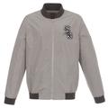 Men's JH Design Gray Chicago White Sox Lightweight Nylon Bomber Jacket