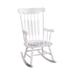 August Grove® Delaplaine Rocking Chair Wood/Solid Wood in Brown/White | 43.75 H x 34.75 W x 25 D in | Wayfair F672AC0081114BF595F3D9A42E6974B3