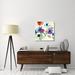 East Urban Home 'Flora I' Print on Canvas in Gray/Indigo/Red | 30 H x 30 W x 1.5 D in | Wayfair C454DF7F72874996A1DC8423E383F8E8