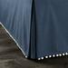 Audree Pom Pom Bedskirt - Indigo, Queen - Ballard Designs Indigo Queen - Ballard Designs