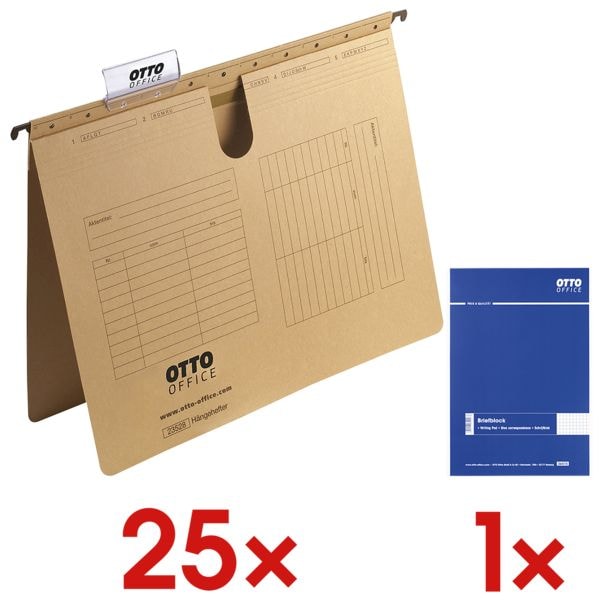 OTTO Office 25x Hängehefter inkl. Briefblock A4 kariert braun, 31.8x25.1 cm Image
