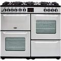 Belling SANDRINGHAM100DFT 100cm Dual Fuel Range Cooker - Silver - A/A Rated