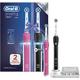 Oral-B Smart 4 2x Electric Toothbrushes For Adults, Mothers Day Gifts For Her / Him, App Connected Handles & 2 Toothbrush Heads, 3 Modes with Teeth Whitening, 2 Pin UK Plug, 4900, Pink/Black