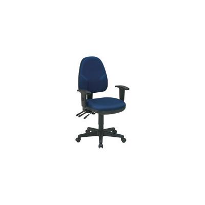 Office Star Ergonomic Ratchet Back Chair with Adjustable Arms - Navy