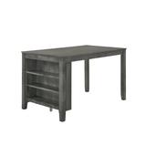 Foundry Select Blondell Counter Height Dining Table w/ Shelf Wood in Brown/Gray | 35.75 H x 59 W x 36 D in | Wayfair